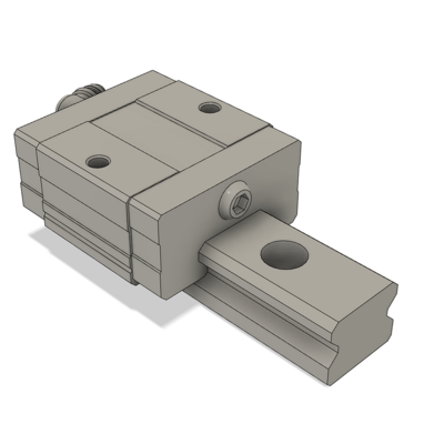 AIRTAC LOW PROFILE RAIL ASSEMBLY<br>LSD 15MM, SQUARE MOUNT, SHORT BODY, RAIL L = 280MM, STANDARD PRELOAD, HIGH ACCURACY, QTY: 1 BLOCK